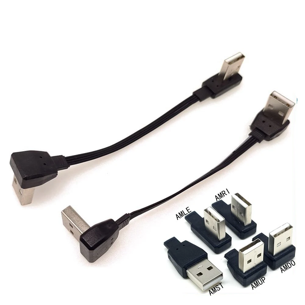Мек Щекер КАБЕЛ USB-USB НА Штекере КРАТЪК 0,1 М 0,2 М 0,3 М 0,5 М, 1 м ПРАВ Ъгъл 90 ГРАД с Щепсел ТИП Аа