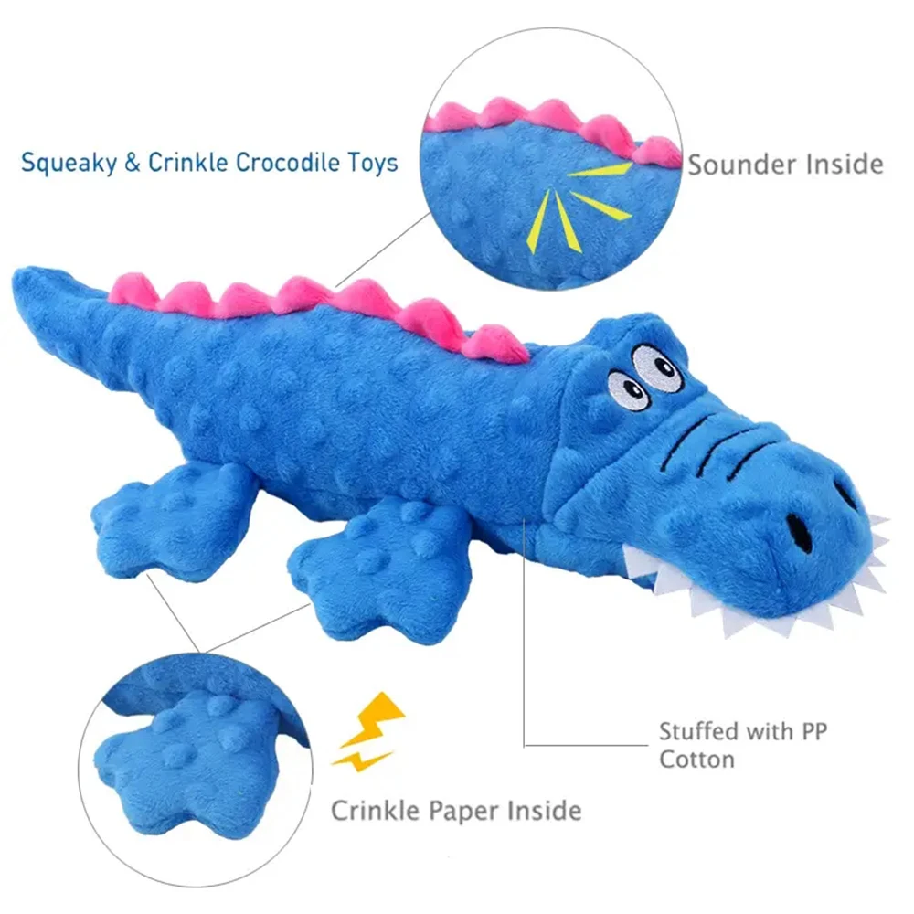 Скъпа мультяшная играчка във формата на алигатора, за кучета, за многократна употреба устойчиви на укусам играчки за малки кученца за помещения и на улицата