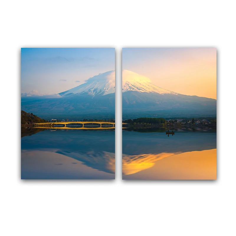 GOODECOR Платно Art Пейзаж Живопис Mount Fuji Wall Picture Art За Хола Nordic Wall Платно Печатни Плакат