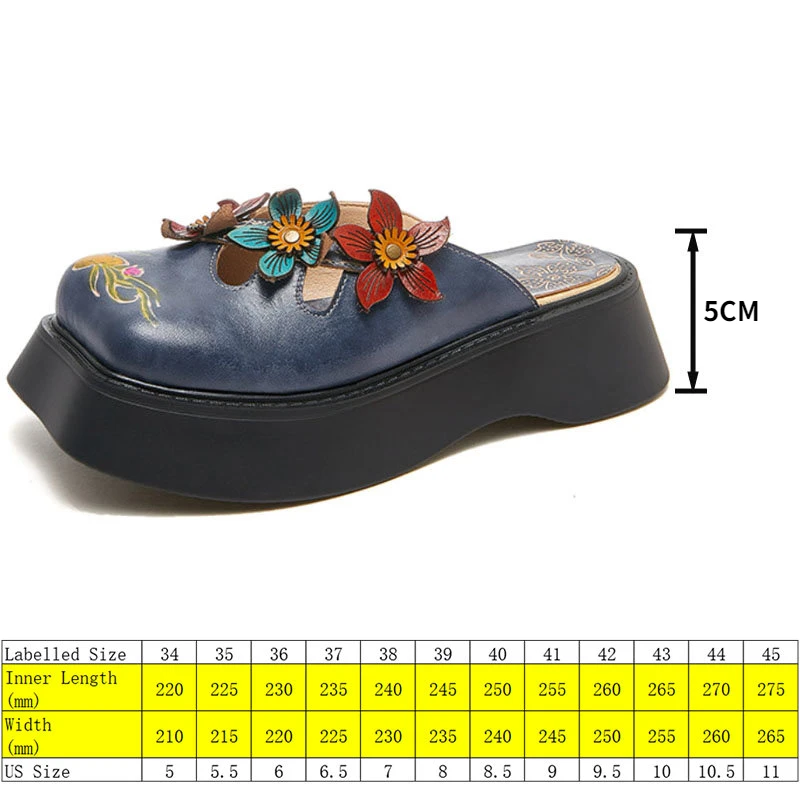Гумени Чехли Koznoy 5 см От Естествена Кожа В Етнически стил, Удобни Летни Дишащи Дамски Мокасини, Модни Обувки На Плоска Подметка С Аппликацией