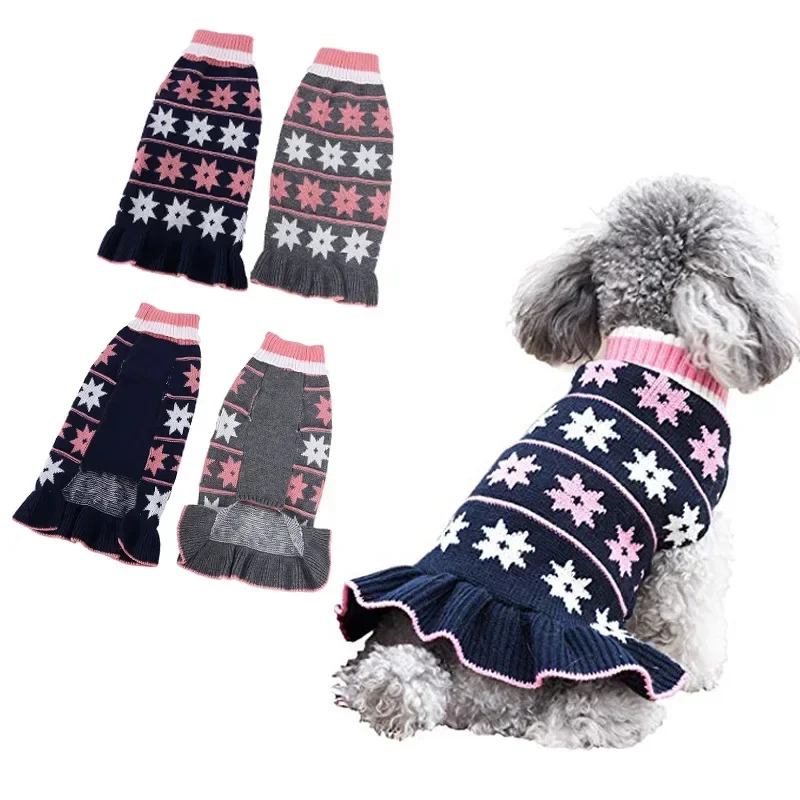 Зимата топъл пуловер за кучета, пола, домашна котка, облекло за кутрета, дрехи за малки кучета, костюм на куче
