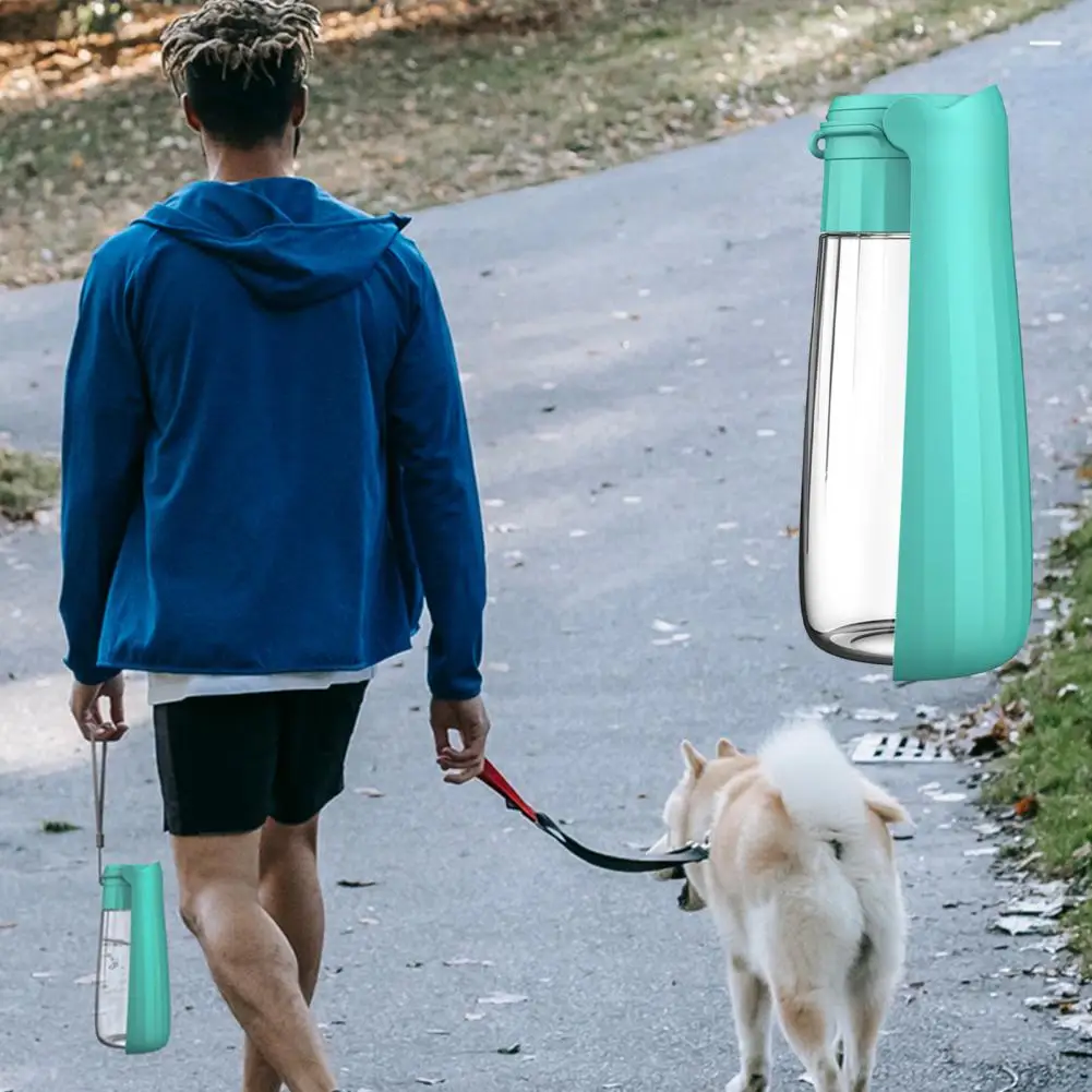 Запечатани бутилка за вода за домашни любимци, преносима бутилка за вода за кучета със сгъваема чаша, кана за домашни любимци, с голям капацитет за пътуване на открито