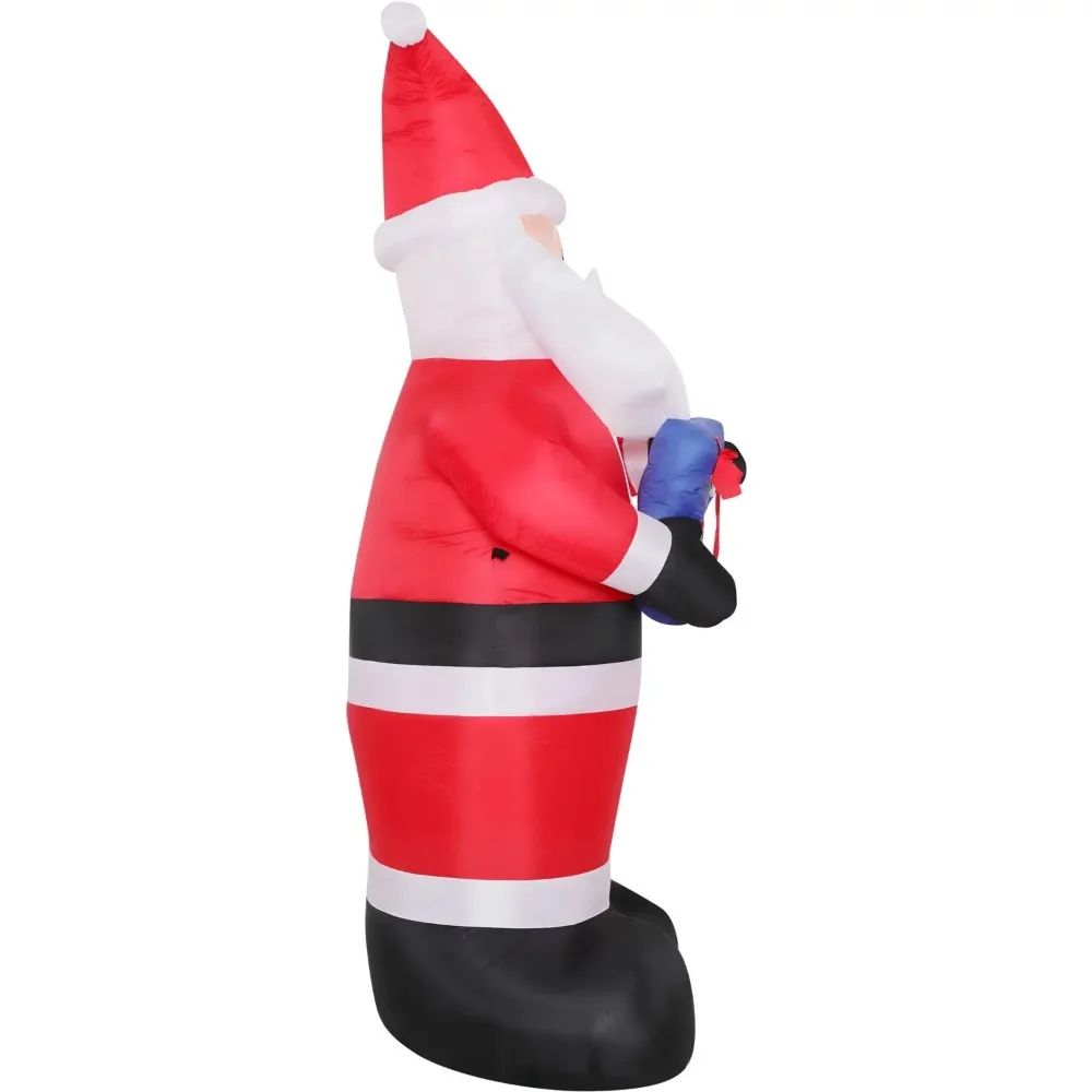 7 фута. Надуваем Дядо Коледа с обратното броене и светодиодни крушки| Празнично надувное украса|Чанта за съхранение на корупция Коледна украса