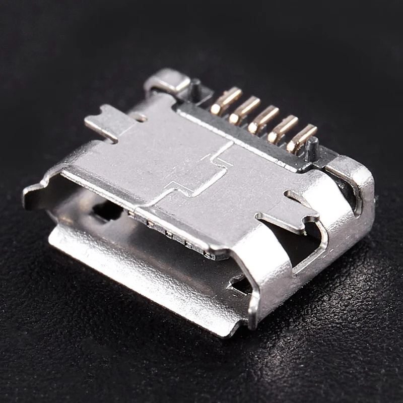 100 бр. печатна платка SMT Micro-USB Type B 5-пинов жак адаптер