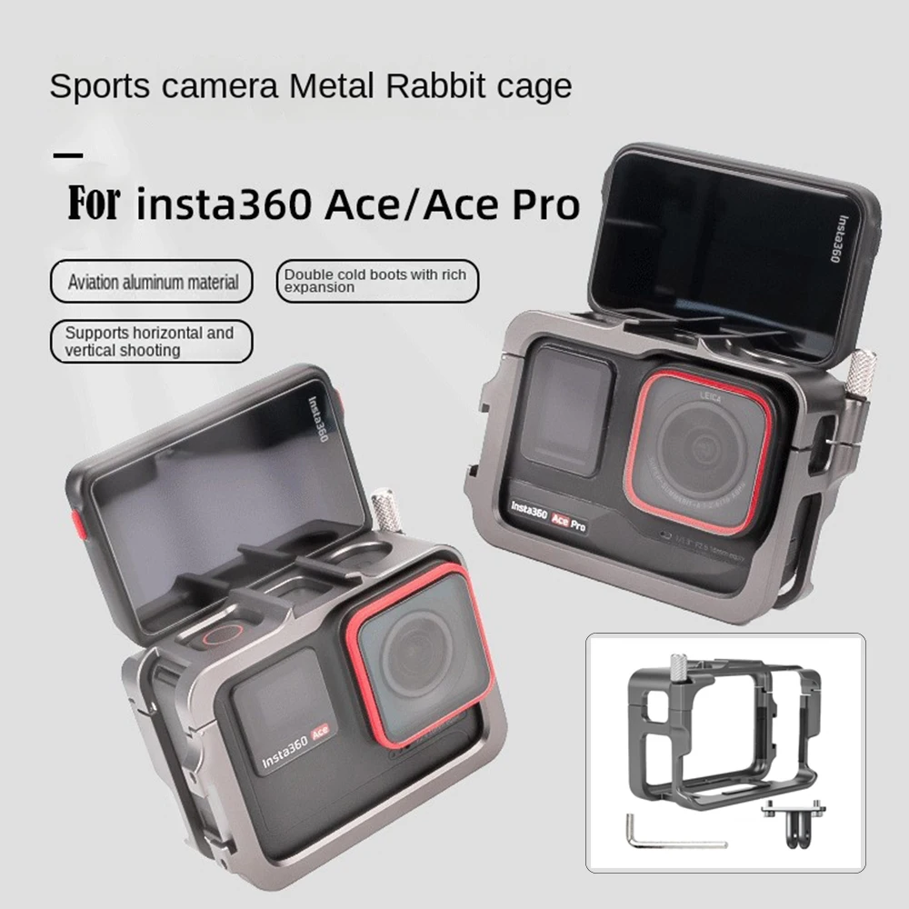 Каркасный Калъф От Алуминиева Сплав За Insta360 Ace/Ace Pro-Метална Клетка За Зайци Insta360 Ace Защитно Расширительная Рамка Аксесоар За Камерата