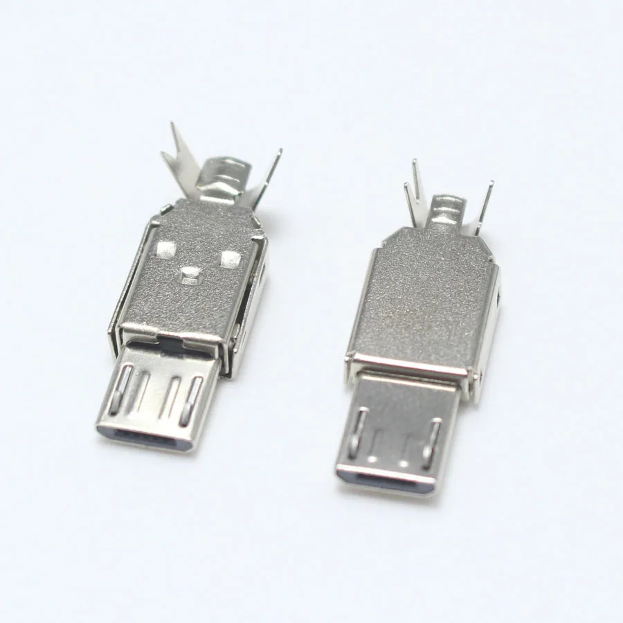 5set Micro USB 5PIN Заваряване Штекерный конектор за Зарядно устройство 5 ПЕНСА USB Tail Charging jack 4 в 1 на Метални детайли