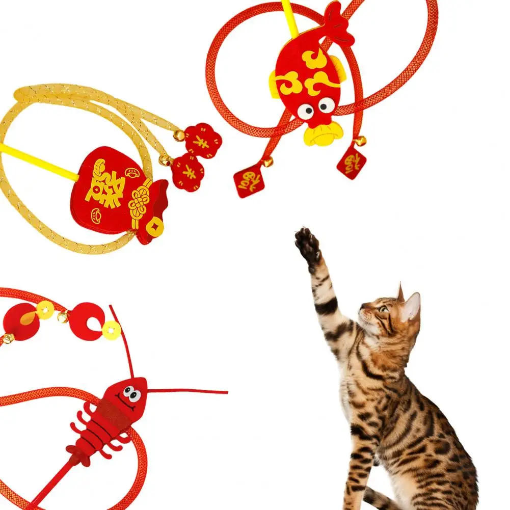Мека играчка за котки, играчка-закачка за котки с хрупкави звънци, устойчив на укусам Пръчка за игри с коте, Стоки за домашни любимци, Аксесоари за мультяшного котка
