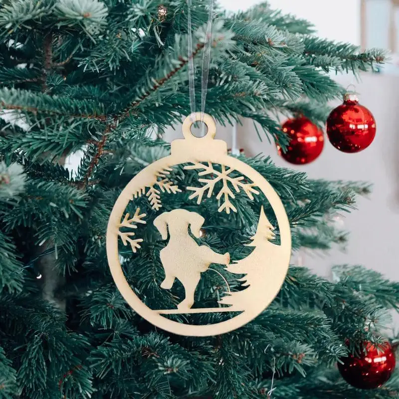 Коледни Дървени орнаменти във формата на Кучешки лапи, Коледно Дърво, Окачване за декор на кучето, украса със собствените си ръце, Окачен Декоративна висулка