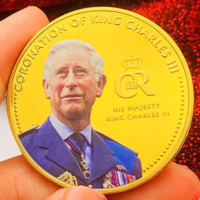 Възпоменателна монета на Карл III, Творчески Позлатени медали на Британския крал, монета Royal Charles, Айде Метална монета, Подаръчни изделия