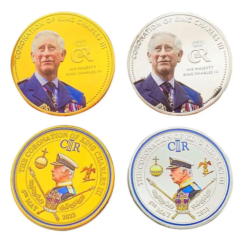 Възпоменателна монета на Карл III, Творчески Позлатени медали на Британския крал, монета Royal Charles, Айде Метална монета, Подаръчни изделия