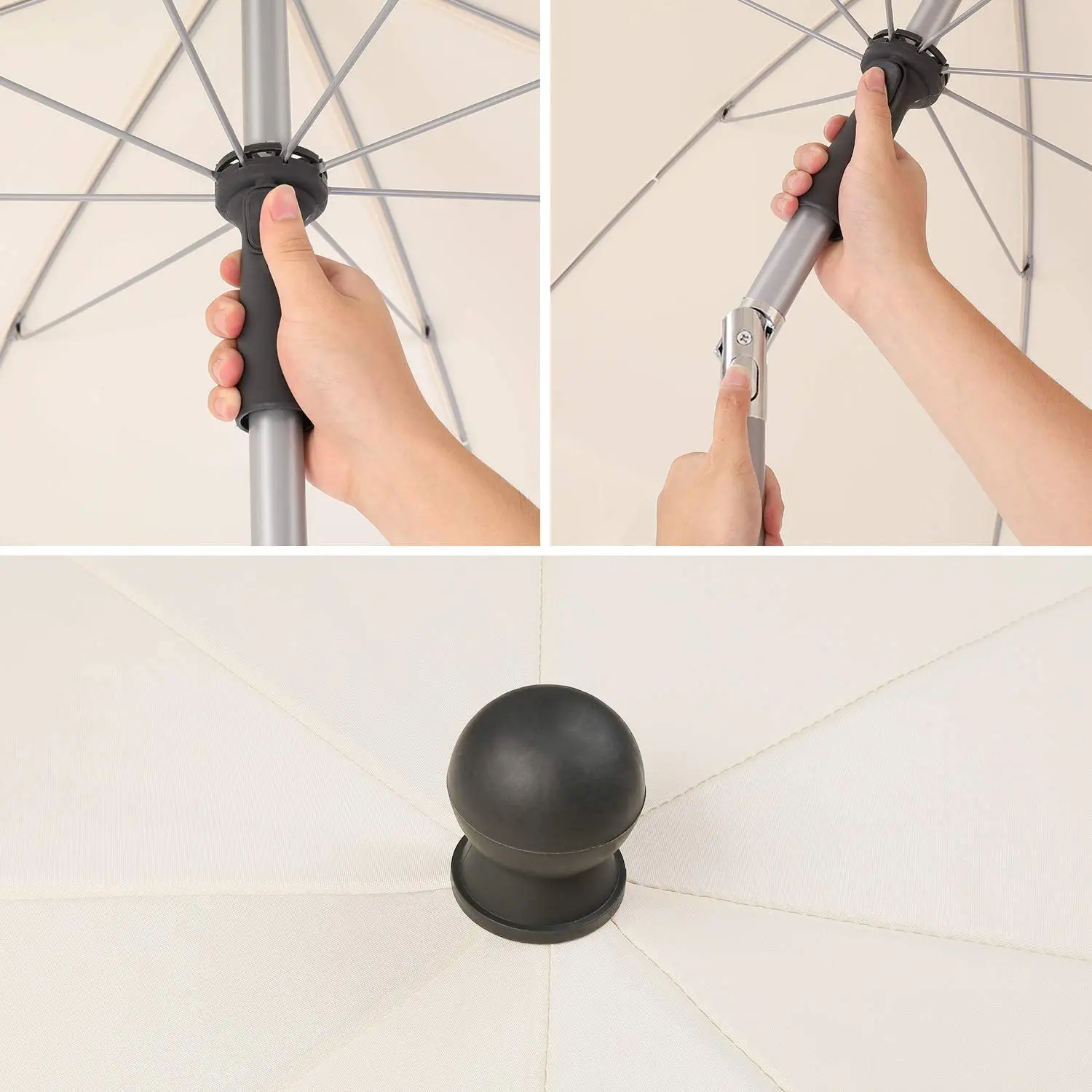 Чадър, кръгли чадъри 200 см, шарнирная защита от uv UPF 50 +, водоустойчив градински чадър, чадър за двор 160 г / м2