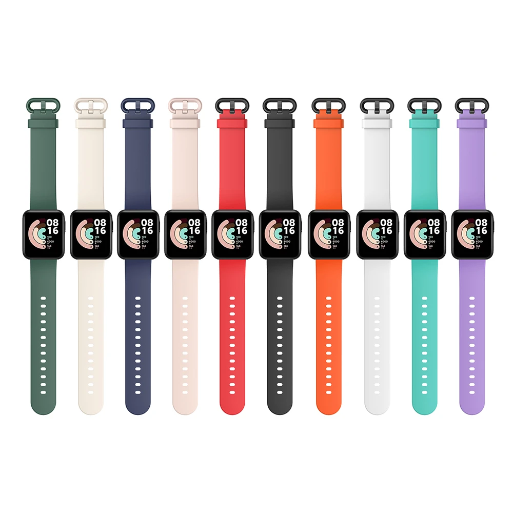 Силиконов взаимозаменяеми каишка за Xiaomi Mi Watch Lite Глобалната версия на Смарт часовник Спортен гривна каишка за часовник Redmi Watch