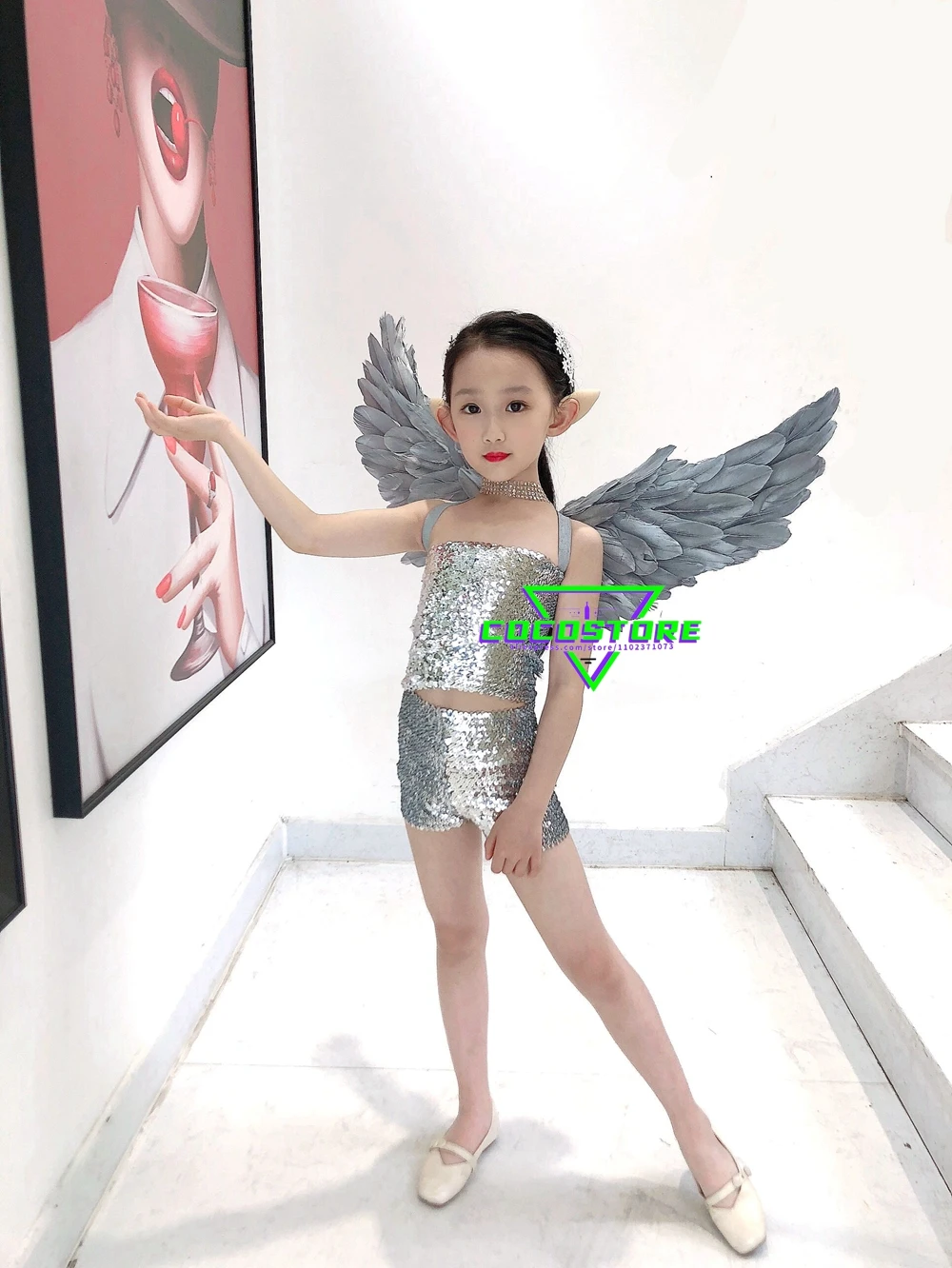 Костюми елфи Крила на Ангел, за малко Cosplay момичета Детски модельная дрехи, Бебешки дрехи за ролеви игри