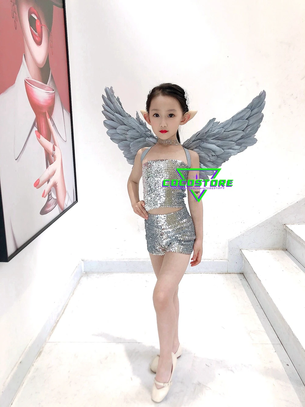 Костюми елфи Крила на Ангел, за малко Cosplay момичета Детски модельная дрехи, Бебешки дрехи за ролеви игри