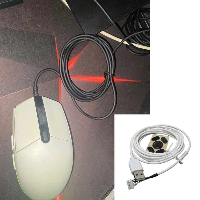 USB-кабелът за мишката и крака за гейминг мишка Logitech G102, аксесоари за ремонт на детайли