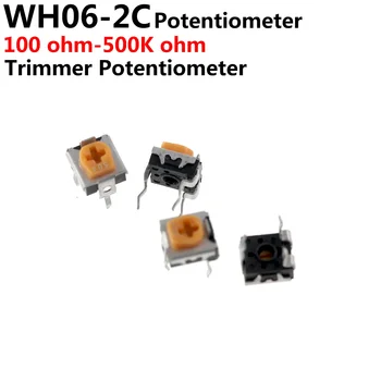 100шт WH06-2C 100 200 500 1K 2K 5K 10K 20K 50K 100K 200K 500K 1 М Ом Тример Потенциометър Променливи Резистори WH06