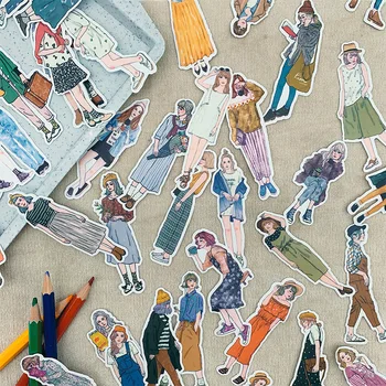 100шт декоративни стикери Kawaii Mori Girls, стикер на модни дрехи за момичета, украса за дневник 