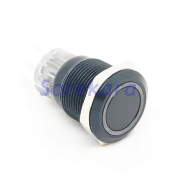 19 мм Zn-Al Пръстен на LED Цвят е ЖЪЛТ, един Миг 1NO 1NC Бутон Превключвател Черно Покритие За Авто IP67 UL 6/12/24/110/220 v