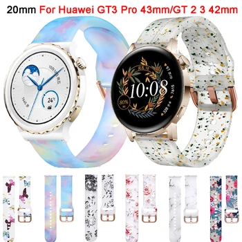 20 мм Силикон Каишка За Huawei Watch GT 3 Pro GT3 42 мм и Каишка За Huawei GT 2 GT2 42 мм/Honor Magic Взаимозаменяеми Каишка За Часовник Гривна