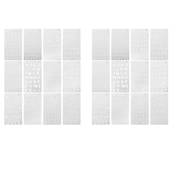 24 Бр Шаблон с азбука, за Многократна употреба на Листа за рисуване на букви, Пластмасови шаблони за чертане в мащаб 