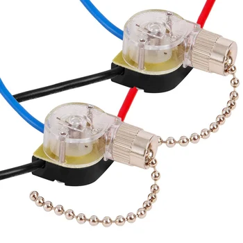 3 бр вентилатор на Тавана Ключа за лампата на ЗЕ-110 Превключвател на вентилатора 3-лентов превключвател за скоростта на вентилатора Подмяна на ключа на покривна верига (никел)