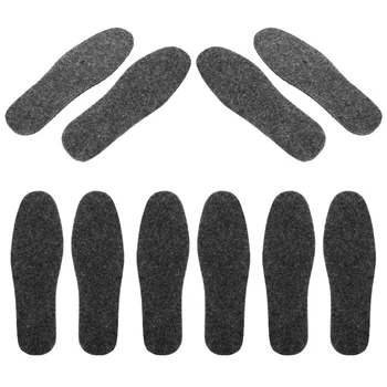 5 чифта зимни войлочных стелки, еластични тампони за обувки, затопляне стелки, унисекс-стелки