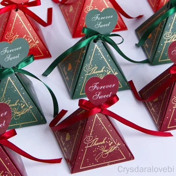 50/20pcs Триъгълна Сватбена Кутия шоколадови бонбони Креативни Сватбени Подаръци Кутия за опаковане на сватбени шоколадови бонбони, Сувенири Сватбена кутия за Сватба
