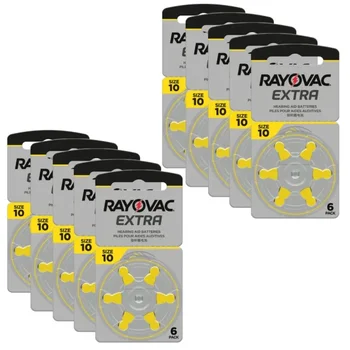 60 БР. Батериите за слухови апарати RAYOVAC EXTRA Цинк Air Батерията на слуховия апарат A10 10A 10 PR70 Батерията на слуховия апарат A10