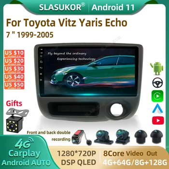 7 Инча за Toyota Vitz Yaris Echo 1999-2005, автомагнитола Android, мултимедиен плейър, авто аудио плеър, стереоплеер, навигация Carplay