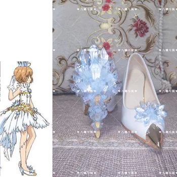 CARDCAPTOR SAKURA cosplay Sakura clear card cosplay обувки аниме cosplay обувки Хелоуин cosplay костюм диапазон 34-40 Обувки подпори
