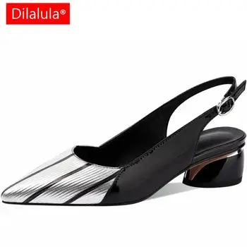 Dilalula Гореща разпродажба на Дамски летни сандали със затворени пръсти смесени цветове на средно гъст ток, Офис дамски сандали в ивицата 2023