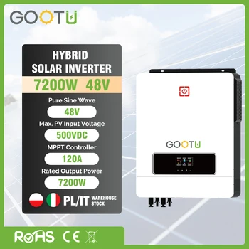 GOOTU 7200W Автономен Слънчев Инверторен Преобразувател на 7.2 KW 48V 230VAC MPPT Контролер 160A за Слънчеви Панели на Домакински Уреди UPS Батерия