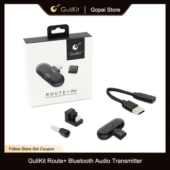 GuliKit Route + Pro Buletooth Аудио USB Безжичен приемник и предавател с 3,5-мм микрофон за Nintendo Switch