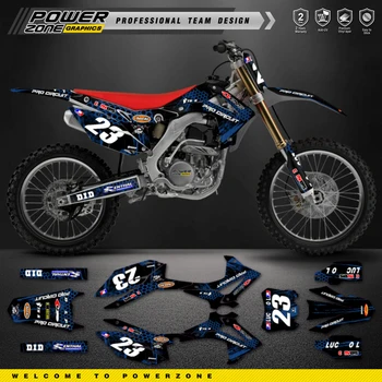 PowerZone Custom Team Мотоциклетът Графика на Фона Етикети За Комплект Стикери 3M За HONDA 2014-2017 CRF250R 2013-2016 CRF450R 96