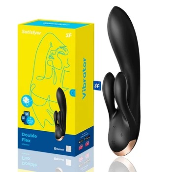 satisfyer DOUBLE CONNECT FLEX APP дистанционно управление вибратор rabbit тежки вибрации точка G, вибратор за клитора, женски секс-играчки