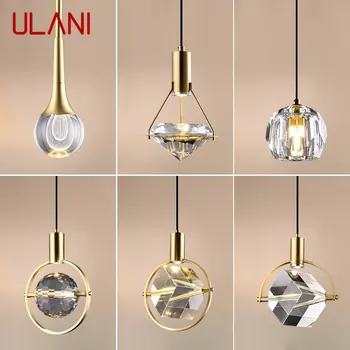 ULANI Nordic Месинг Окачен Лампа LED Модерна Просто Креативна Реколта Кристален Полилей За Дома, Трапезария, Спалня