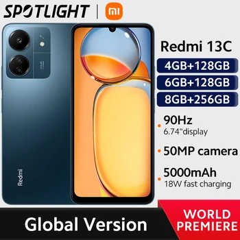 Xiaomi Redmi 13C [Световна премиера] Глобалната версия на MediaTek Хелио G85 Octacore 50-Мегапикселова камера 5000 ма MIUI 14 90 Hz 6,74 