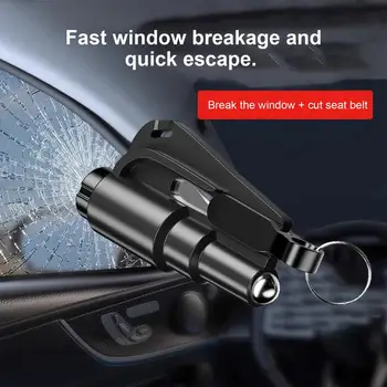 Авто чук за разбиване на стъкло, портативен автоматичен авариен прозорец лифт, нож за колан, спасителен инструмент за евакуация от колата