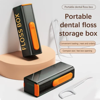 Автоматична Кутия За Съхранение На Зъбни Конци Опаковка Зъбни Конци, С Огледален Дъно За Многократна Употреба Калъф-Органайзер За Зъбни Конци За Почистване На Устната Кухина