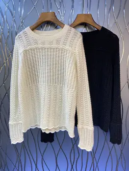 В есенно-зимната мода 2023, Нова дамски дрехи, пуловер с кръгло деколте 0912