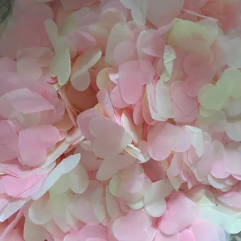 винтажное романтично конфети във формата на сърце от цигарена хартия светло розов, кремав бледа слонова кост сватбена украса it is момиче baby shower decorate