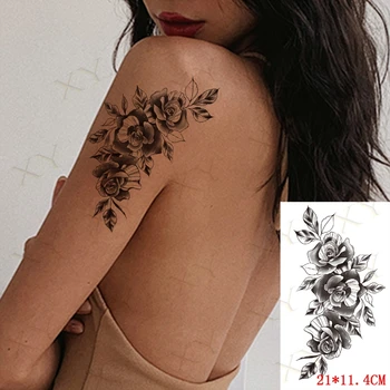 Водоустойчив временна татуировка-стикер на Слънчогледа Роза Пеперуда Флаш татуировки на Главата овца, Тигър Боди-арт Ръка Фалшива татуировка на Жените и Мъжете