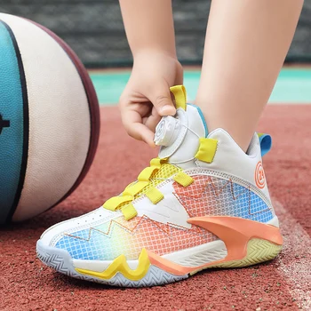 Детски Модни маратонки с въртящи се деформира хит на продажбите, баскетболни обувки за момчета и момичета, тренировочная обувки с висок берцем, Ежедневни, спортни обувки