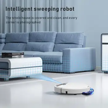 Интелигентен робот-подметальщик С фиксирана точка за дълбоко почистване, приложение Robo Home, робот-подметальщик 2800pa, Умна метач 15 W