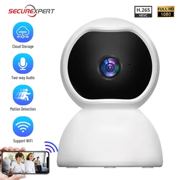 Интелигентна мини-мрежа Wi-Fi 1080P, домашна камера за видеонаблюдение, нощно виждане, двоен звук, следи бебето.