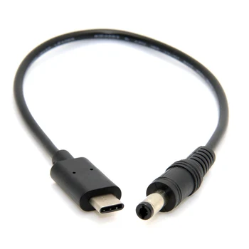 Кабел-удължител CY USB-C USB 3.1 Type C до DC 5.5 2.5 мм за зареждане на нов лаптоп Apple 20 см, черен, САЩ