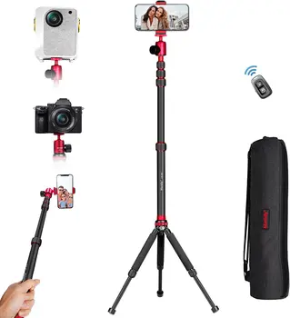 Камера за мобилен телефон, селфи-стик, статив-монопод, безжично дистанционно управление, плъзгаща се алуминиева с топка винт за видеоблогинга на живо