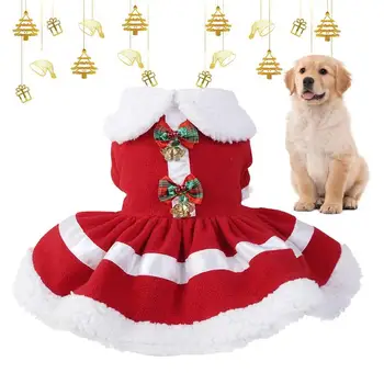 Коледни Червени екипи, за кучета, котки, кучета, Коледно облекло Зимен Костюм Мопс Чихуахуа, Топло Празнично палто, Аксесоари за малки кученца