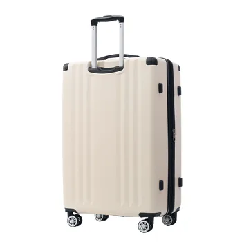 Куфар с твърда обвивка, Куфар на колела, Пътен куфар, ръчния багаж на 4 колела, Материал ABS, Митнически TSA заключване, 66.5*45.5*28, Cre