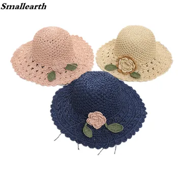 Летни сламени шапки за жени, Сгъваема Солнцезащитная шапка, Панама, Сламена шапка ръчна изработка, вязаная на една кука, дамска плажна шапка с големи широка периферия, козирка под формата на костите